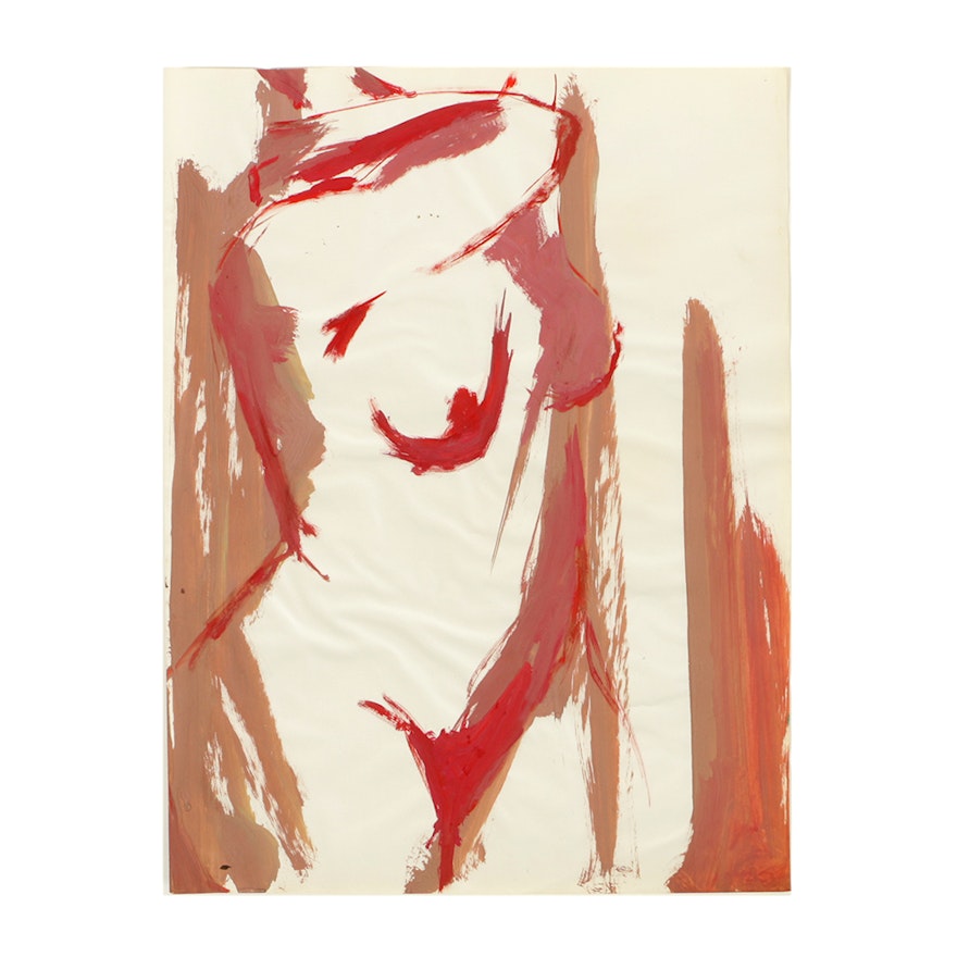 Gouache on Paper Female Nude