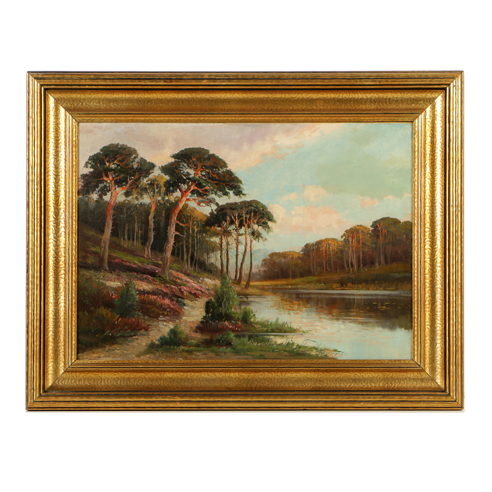 Albert Blätter Oil Painting on Canvas of German Landscape