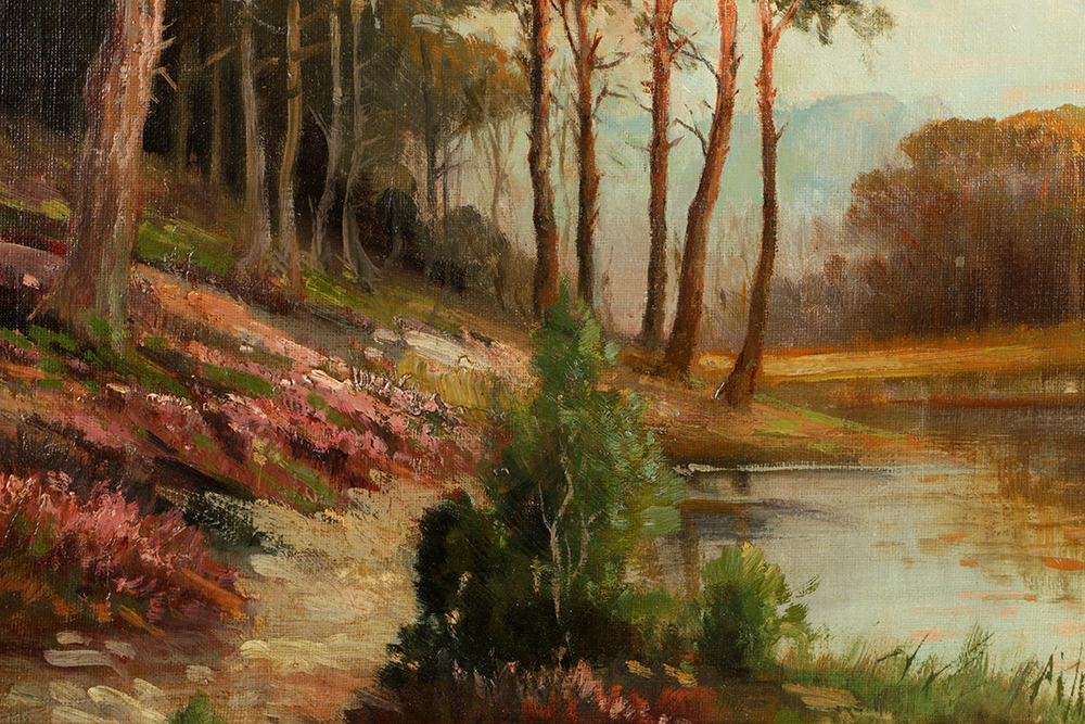 Albert Blätter Oil Painting on Canvas of German Landscape