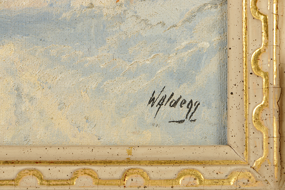 Franz Waldegg Oil Painting on Canvas "Winter Landscape"