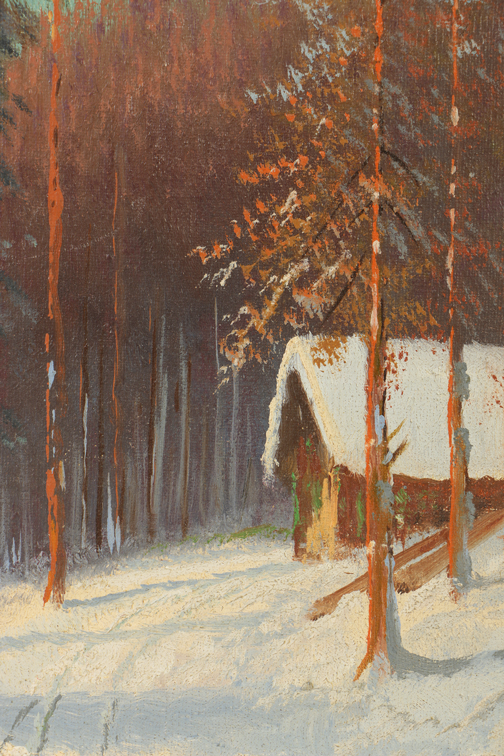 Franz Waldegg Oil Painting on Canvas "Winter Landscape"