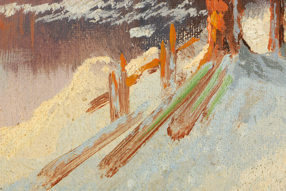 Franz Waldegg Oil Painting on Canvas "Winter Landscape"