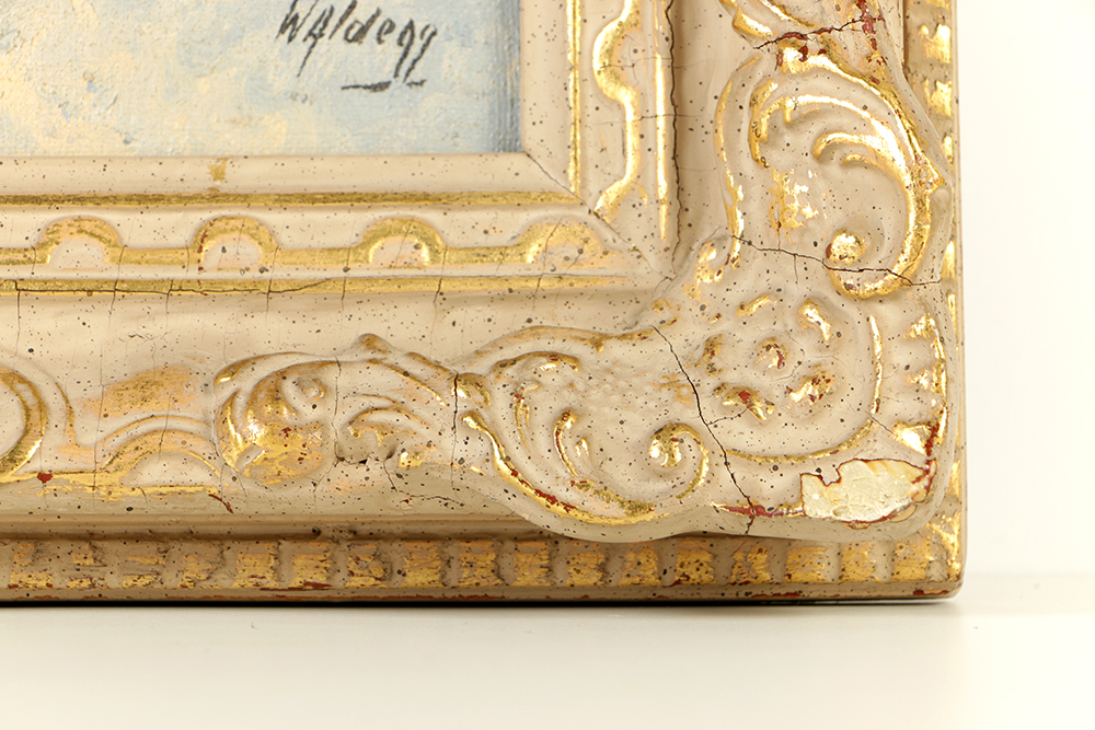 Franz Waldegg Oil Painting on Canvas "Winter Landscape"