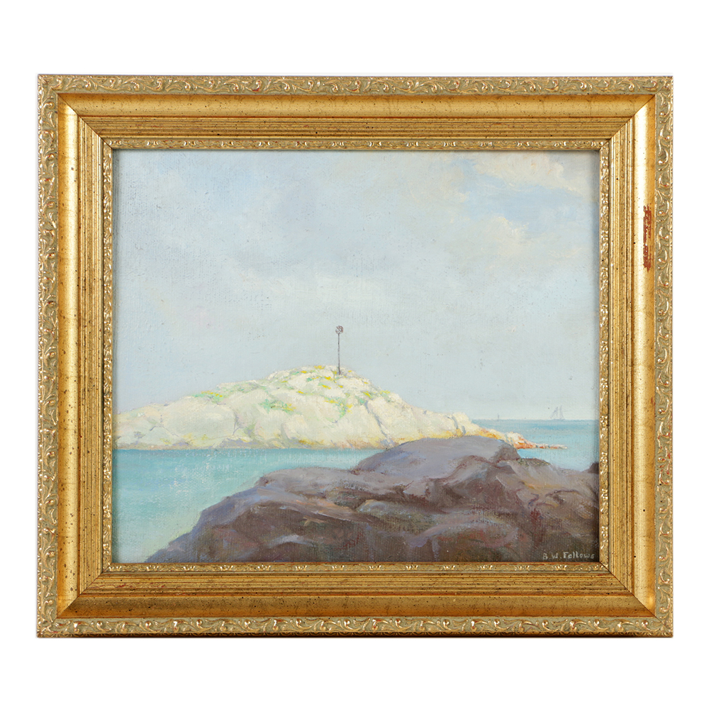 Byron W. Fellows Oil Painting on Canvas Board "Summer in Gloucester"