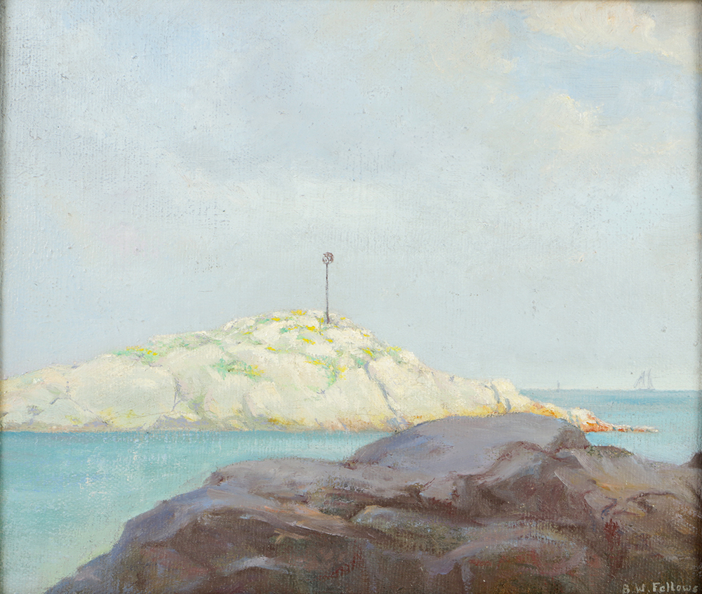 Byron W. Fellows Oil Painting on Canvas Board "Summer in Gloucester"