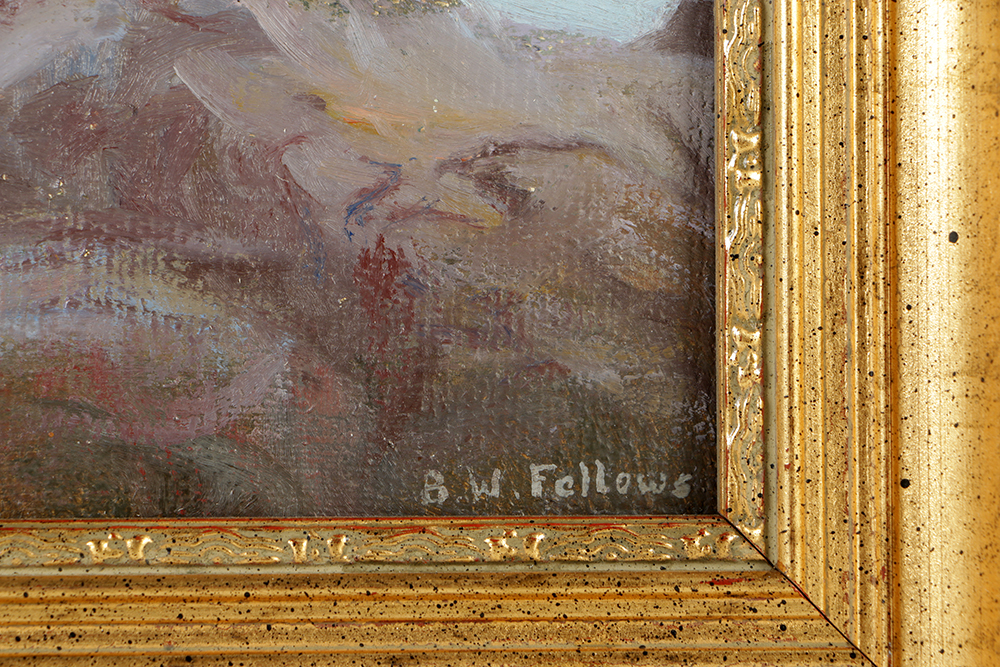 Byron W. Fellows Oil Painting on Canvas Board "Summer in Gloucester"