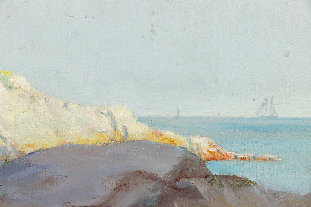 Byron W. Fellows Oil Painting on Canvas Board "Summer in Gloucester"