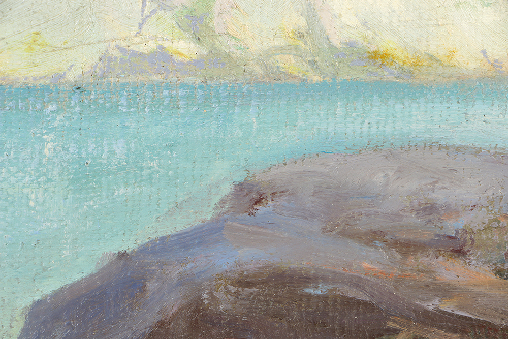 Byron W. Fellows Oil Painting on Canvas Board "Summer in Gloucester"