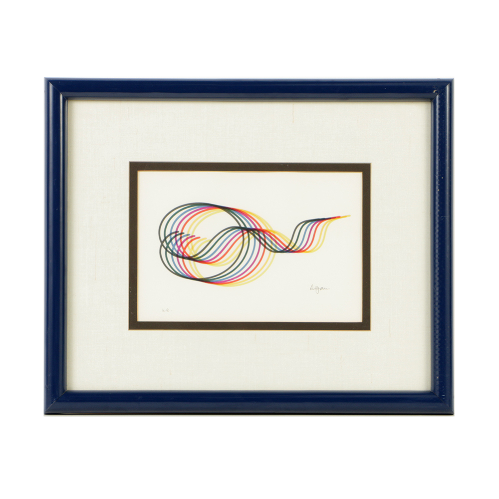 Yaacov Agam Color Lithograph on Paper "Line and Forms Suit"