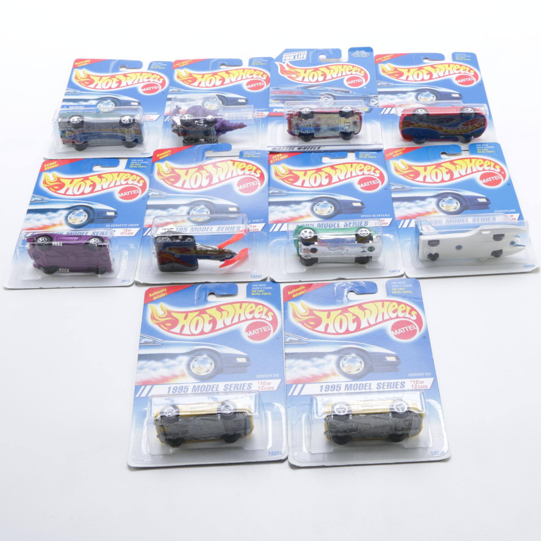 Assortment of 1995 Model Series Hot Wheels Cars