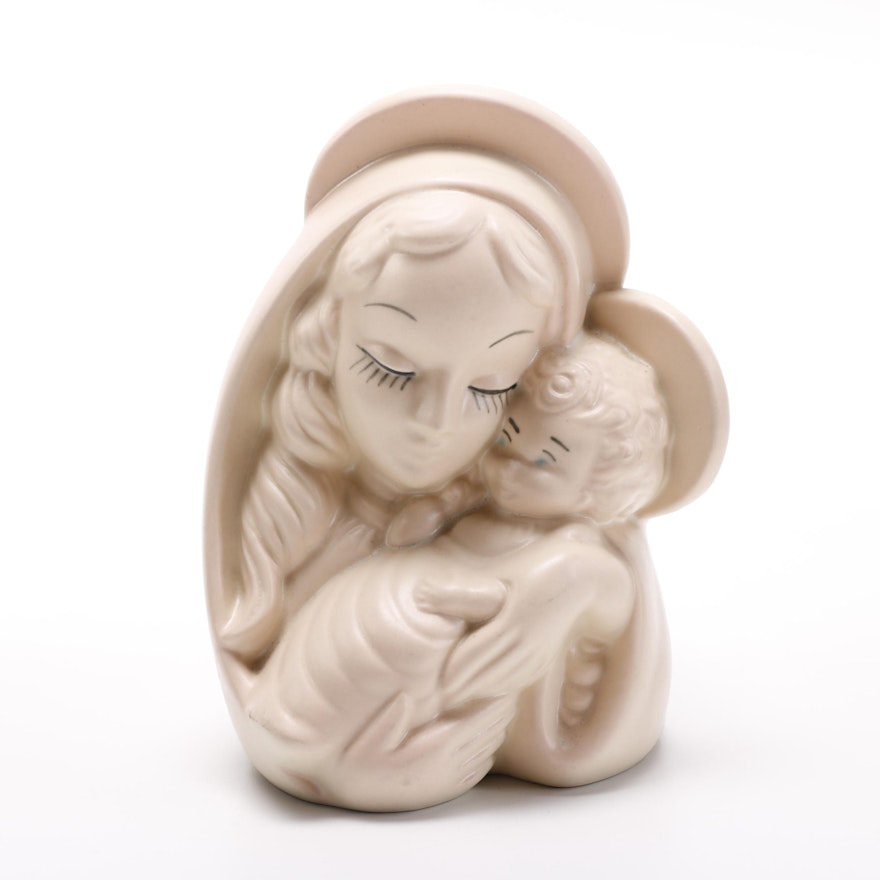 Mid Century Hull Vase of Madonna and Christ Child