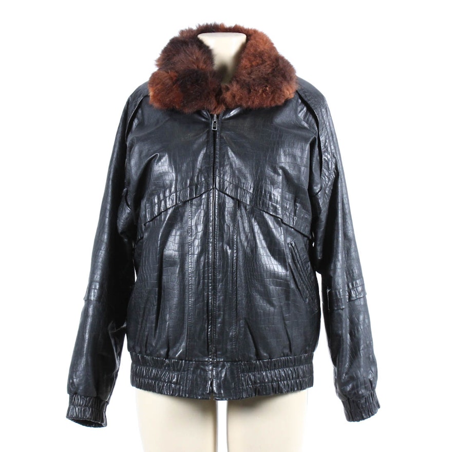Vintage Leather Jacket With Fur Lining