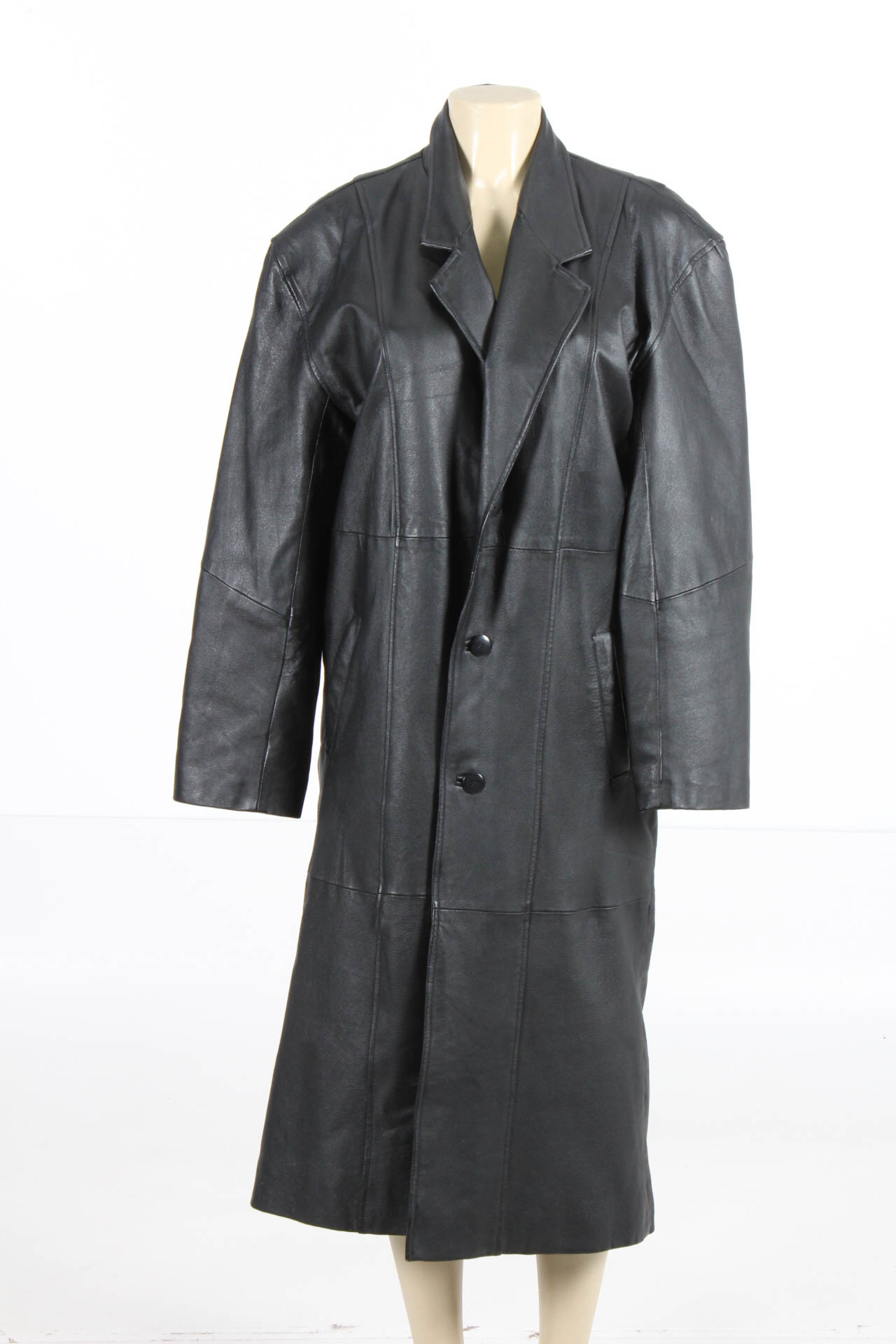City Streets Full Length Leather Trench Coat
