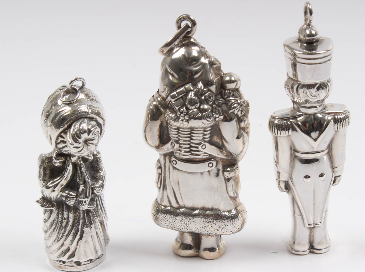 Three Sterling Silver Christmas Ornaments