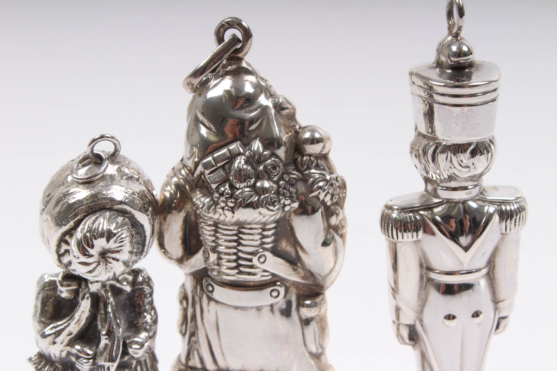 Three Sterling Silver Christmas Ornaments