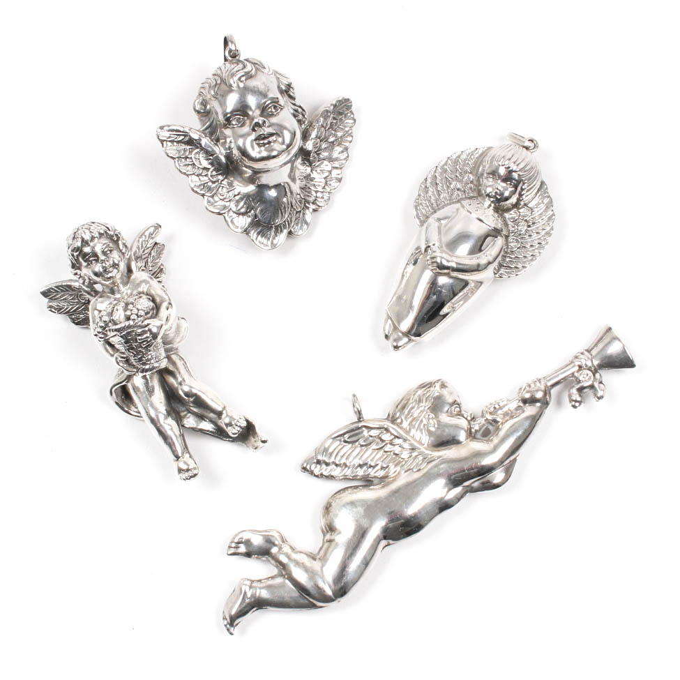 Sterling Silver Cherub Ornaments