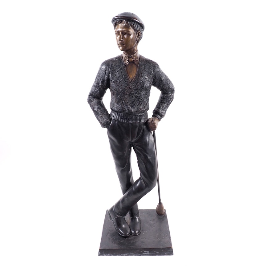 Large Bronze Golfer Statue