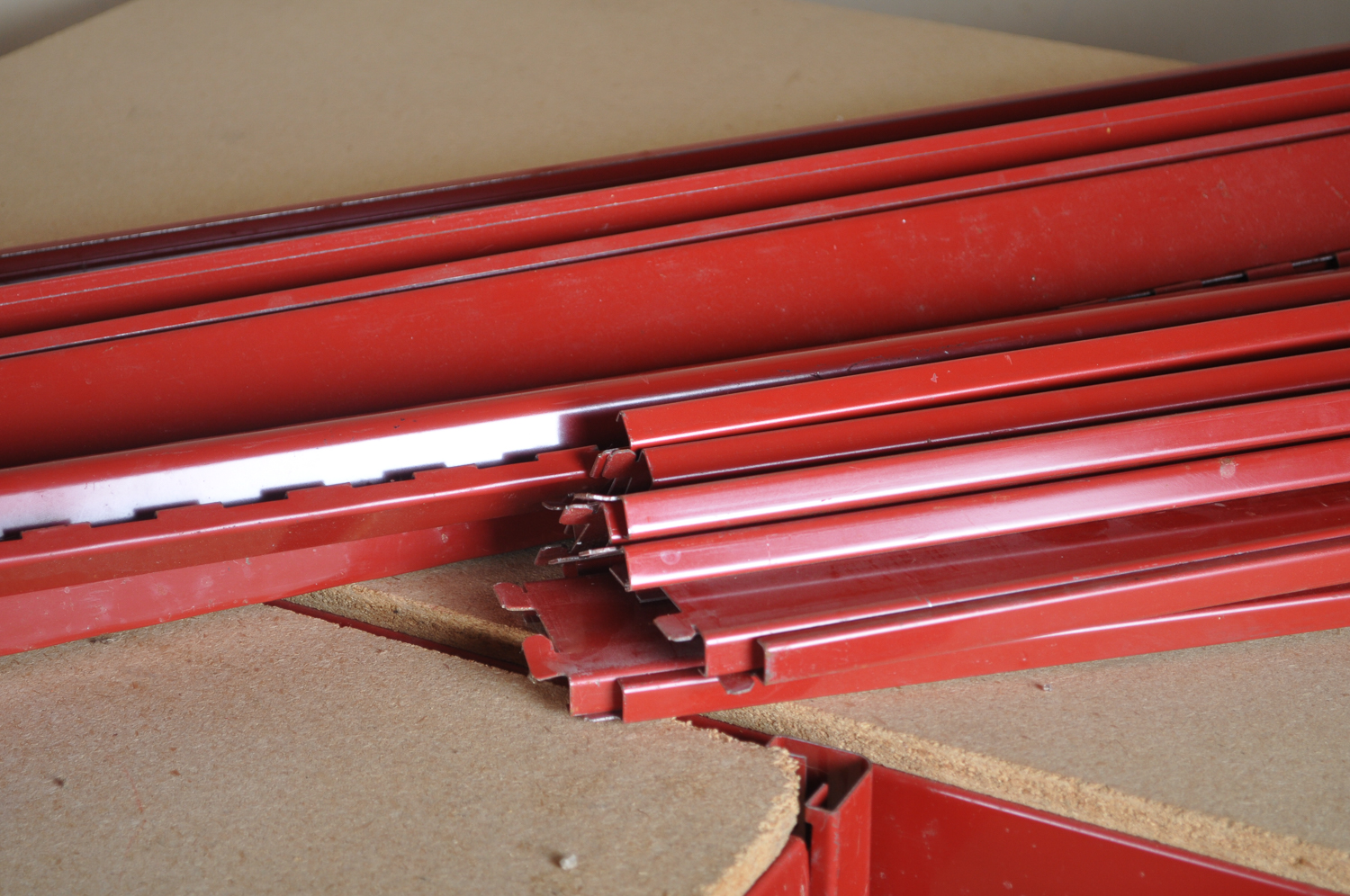 Large Lot of Adjustable Metal Work Shelves