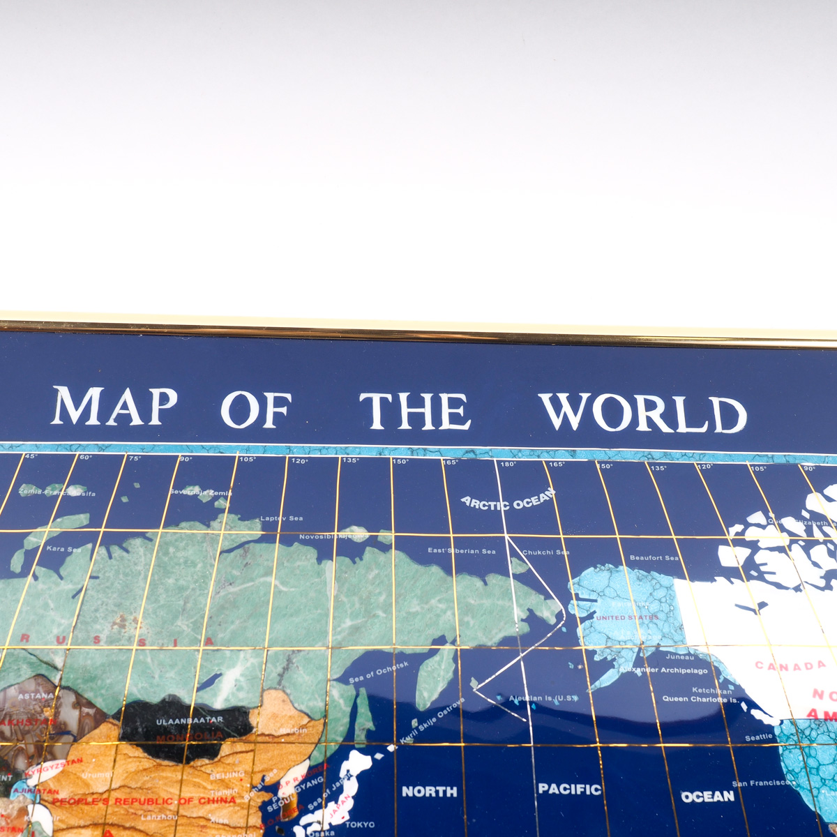 Inlaid Stone and Abalone Map Of the World