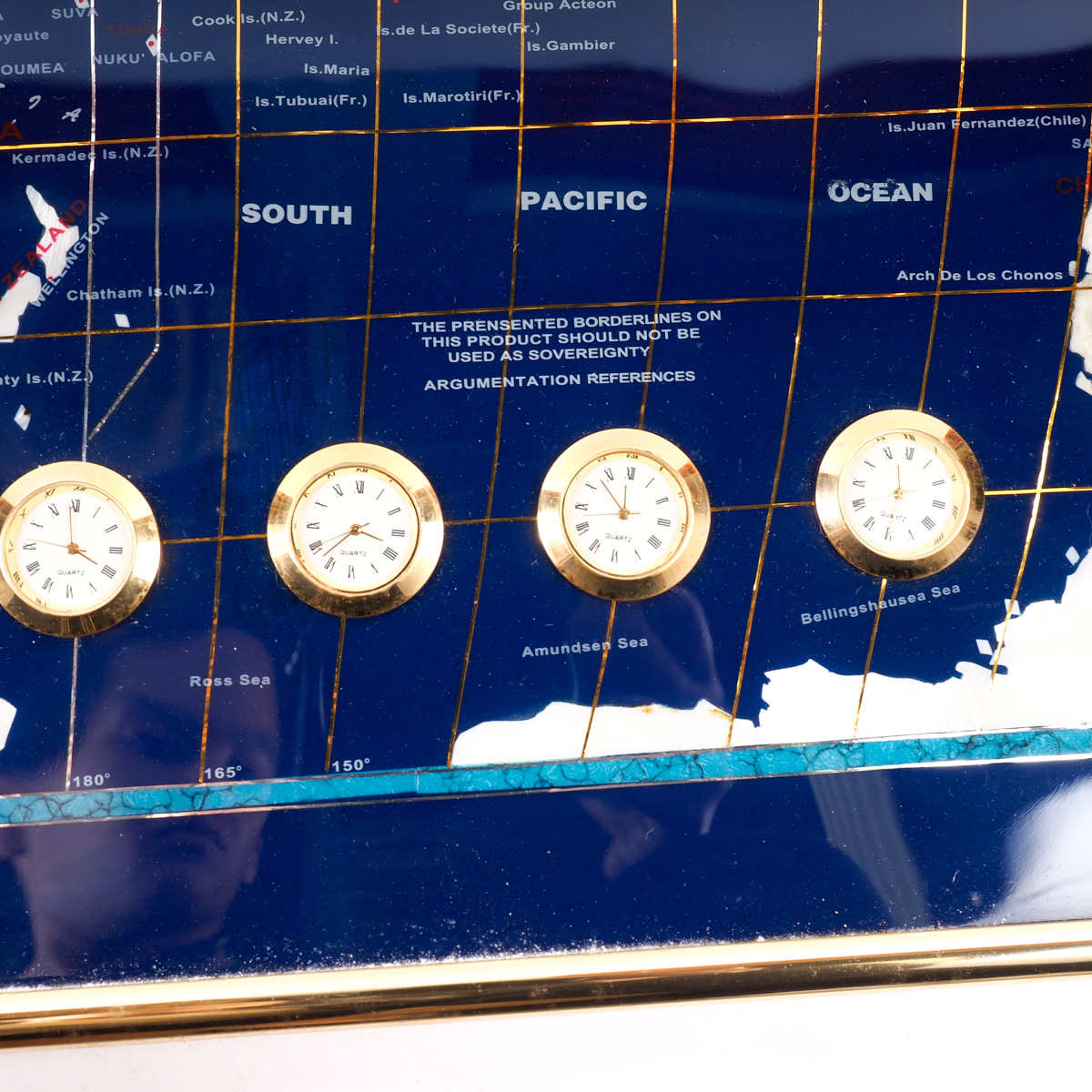 Inlaid Stone and Abalone Map Of the World