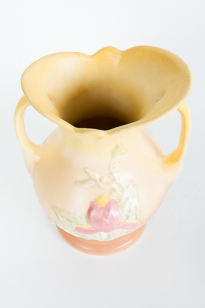 Hull Pottery Vases in "Magnolia" Pattern