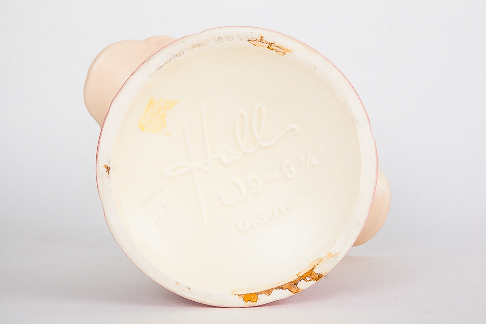 Hull Pottery Vase in "Wildflower" and Basket in "Woodland" Pattern