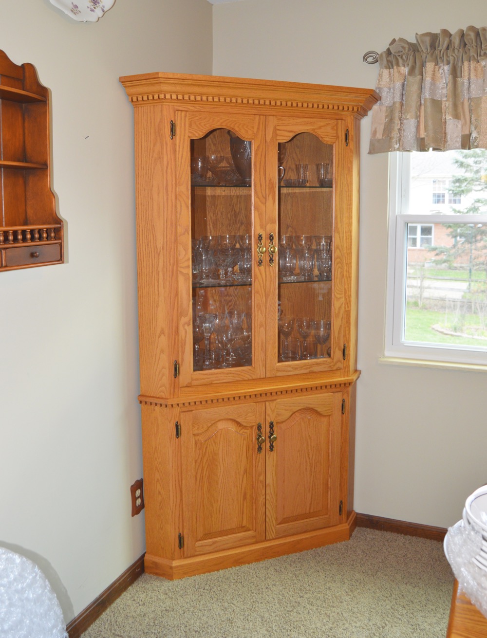 Amish Made Oak Corner Cabinet