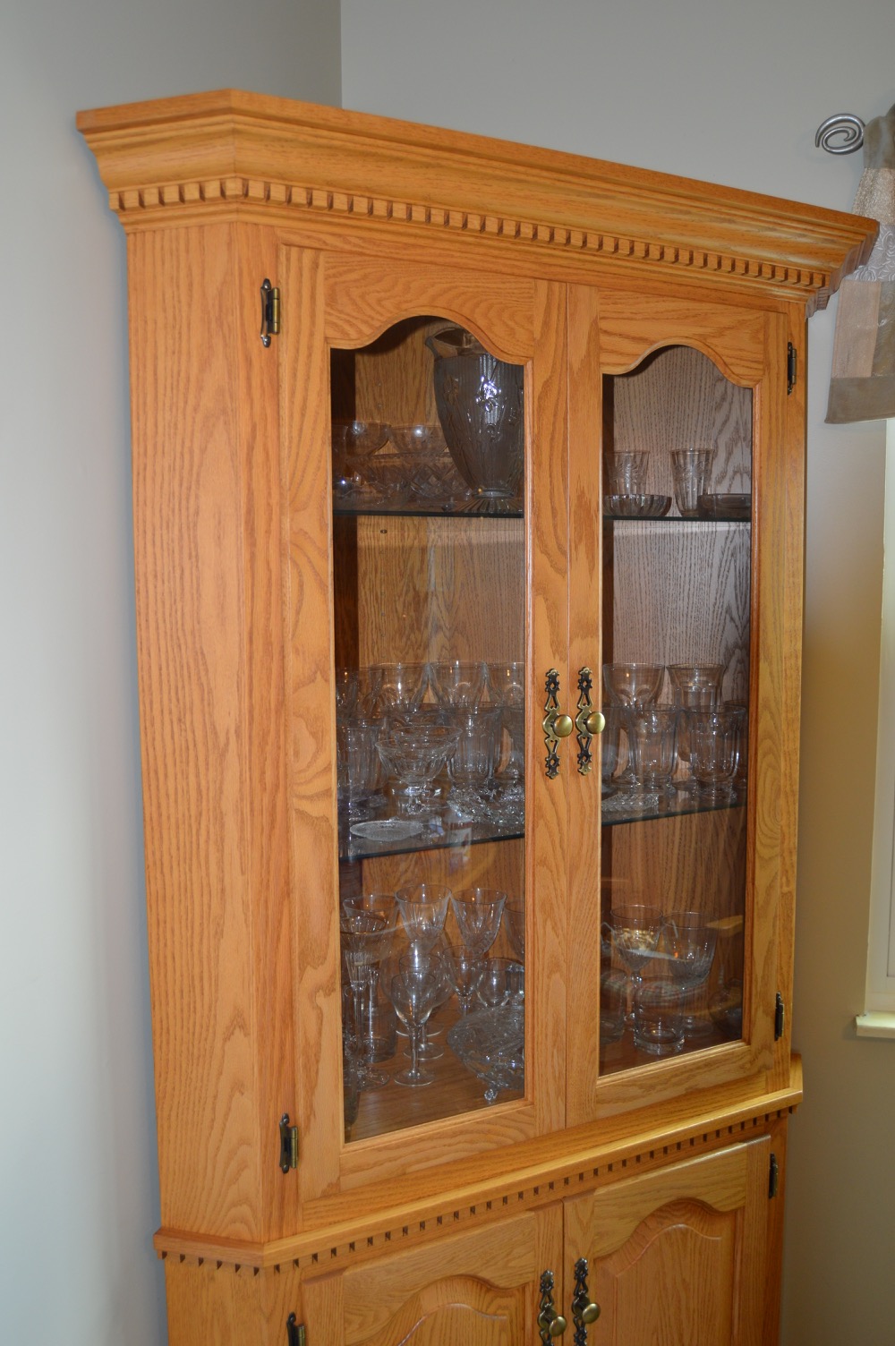 Amish Made Oak Corner Cabinet