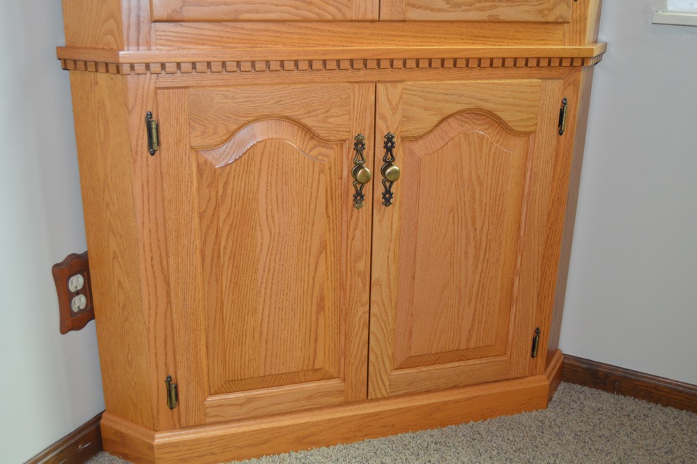 Amish Made Oak Corner Cabinet
