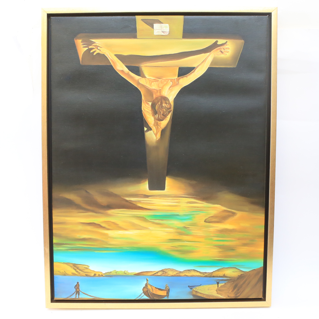 Crucifix Oil Painting After Salvador Dali