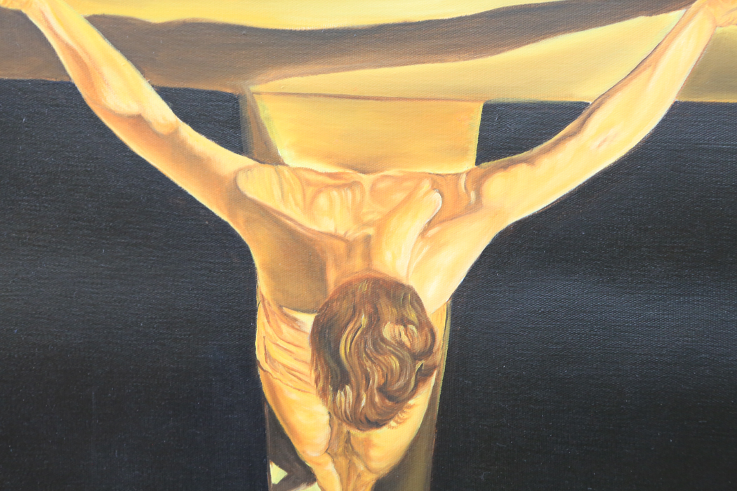 Crucifix Oil Painting After Salvador Dali