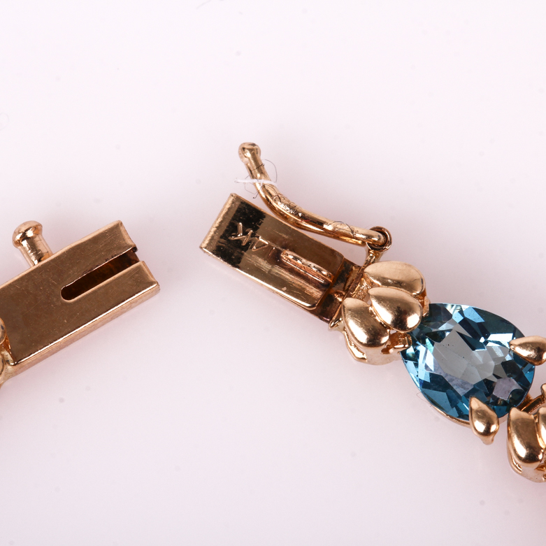 14K Yellow Gold and Multi-Stone Tennis Bracelet