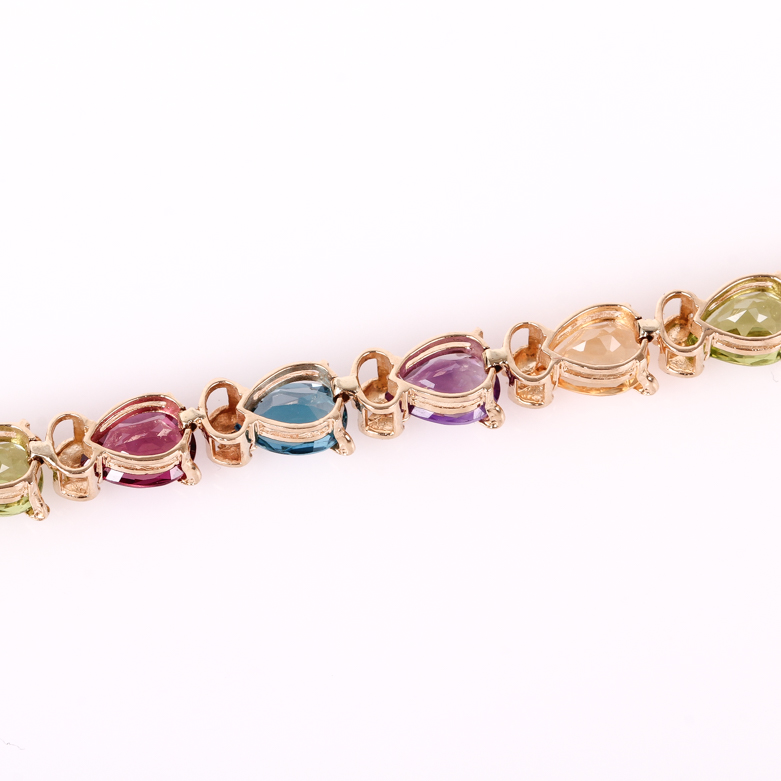 14K Yellow Gold and Multi-Stone Tennis Bracelet