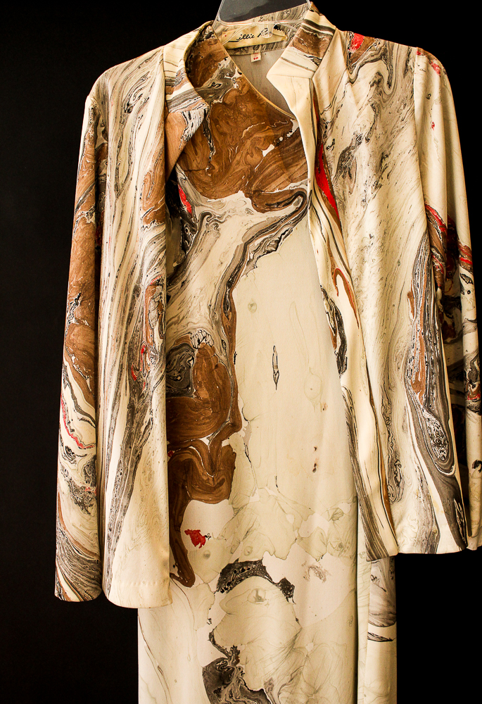 Vintage Lillie Rubin Abstract Maxis Dress and Matching Jacket
