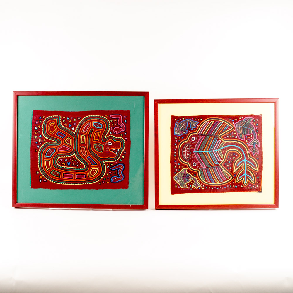 Pair of Framed Guatemalan Textiles