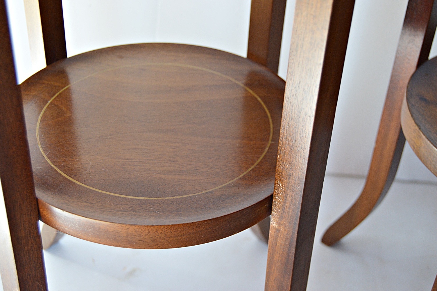 Pair of Neoclassic Style Cherry Pedestal Stands