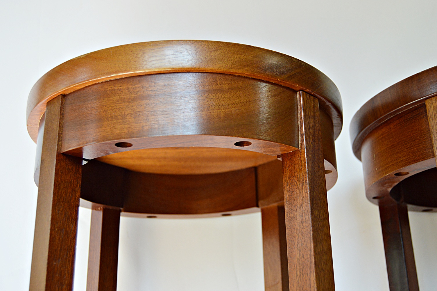 Pair of Neoclassic Style Cherry Pedestal Stands