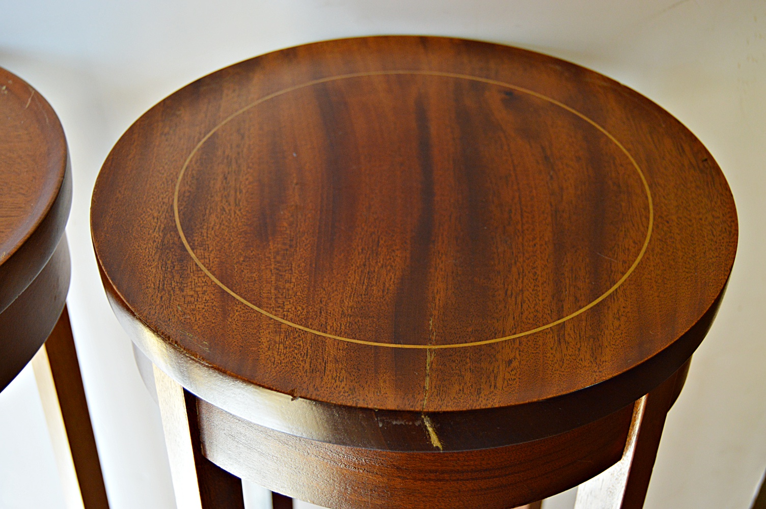 Pair of Neoclassic Style Cherry Pedestal Stands