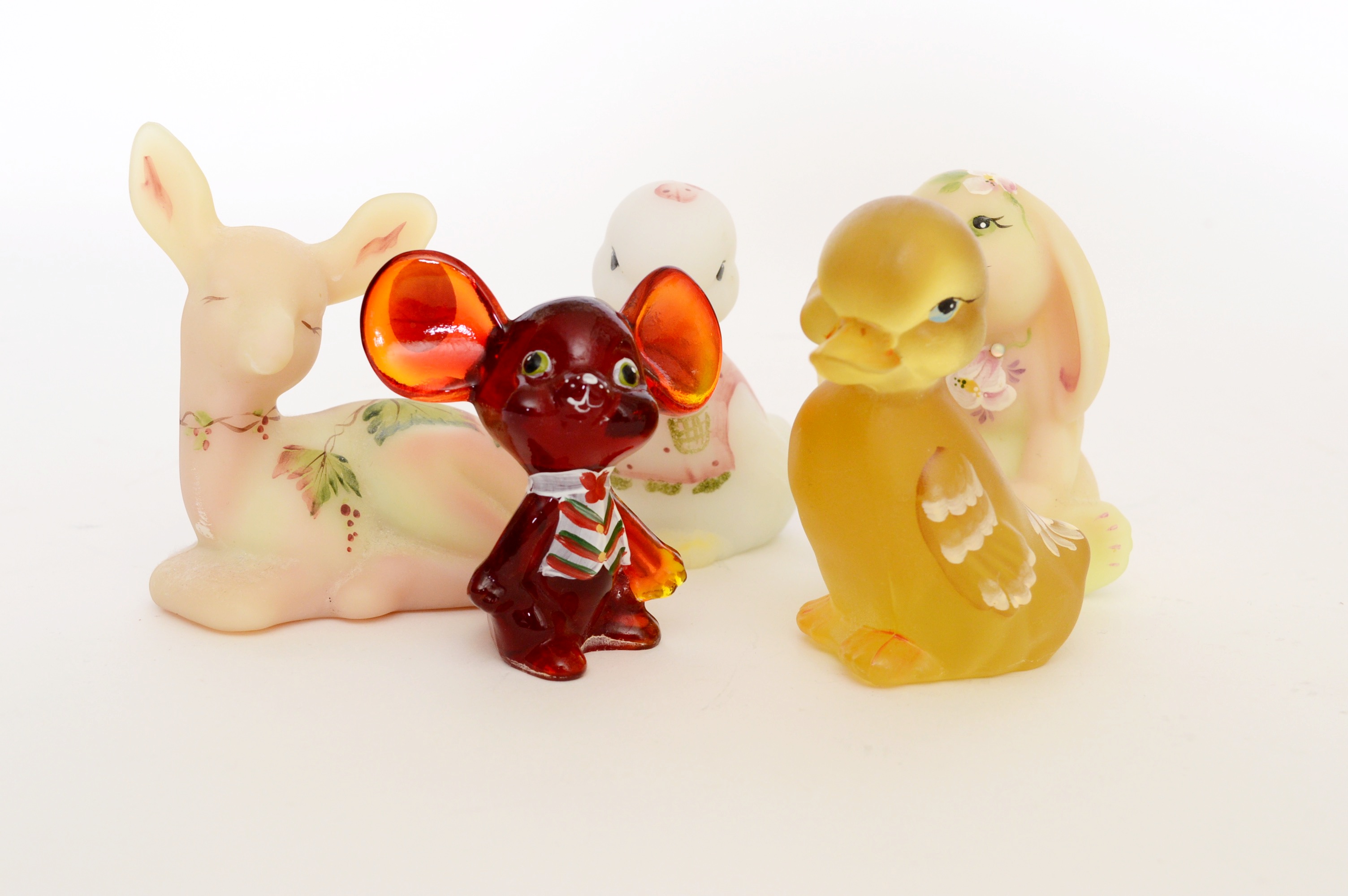 Collection of Artist Signed Fenton Glass Animals