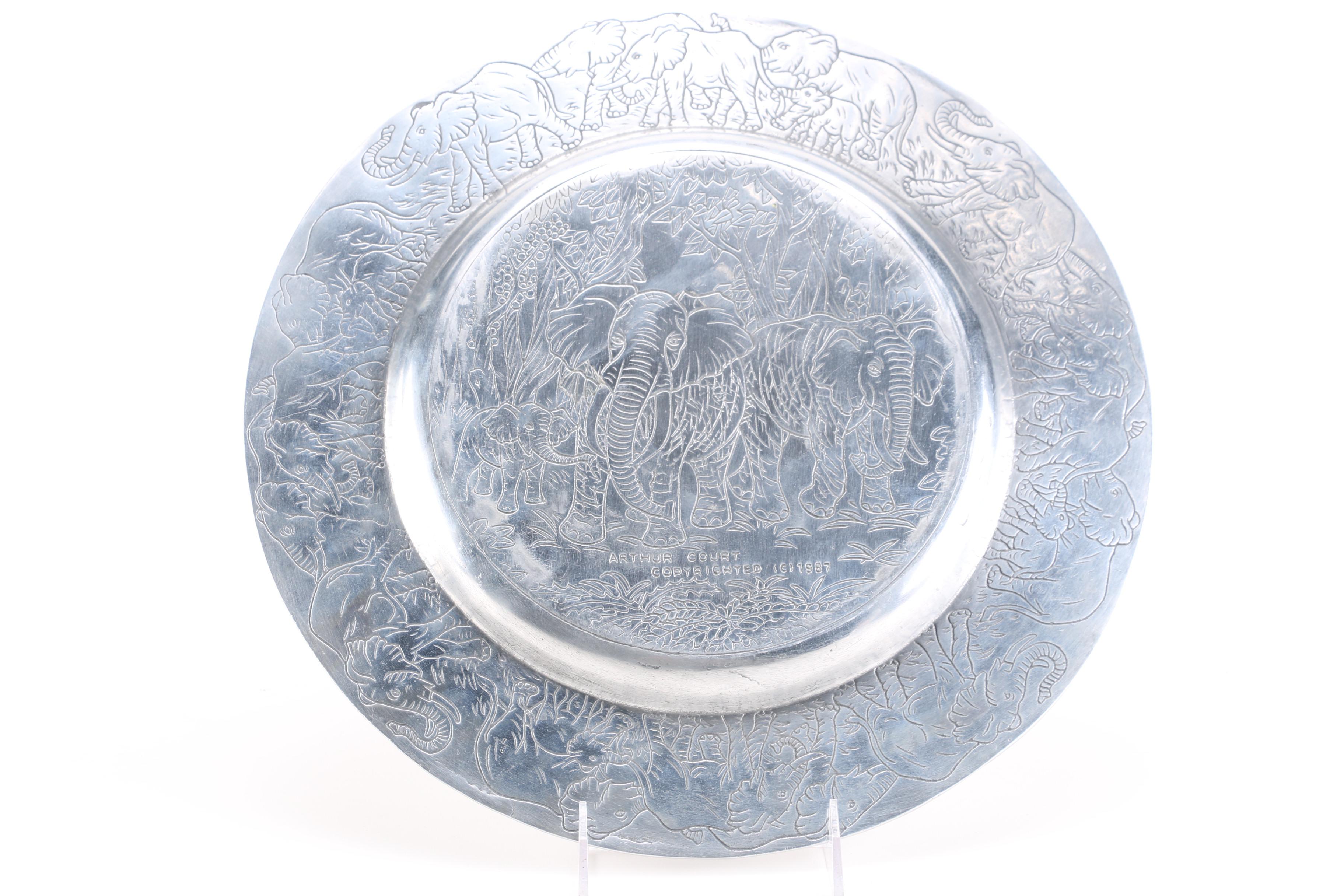 1987 Arthur Court Elephant Embossed Tray