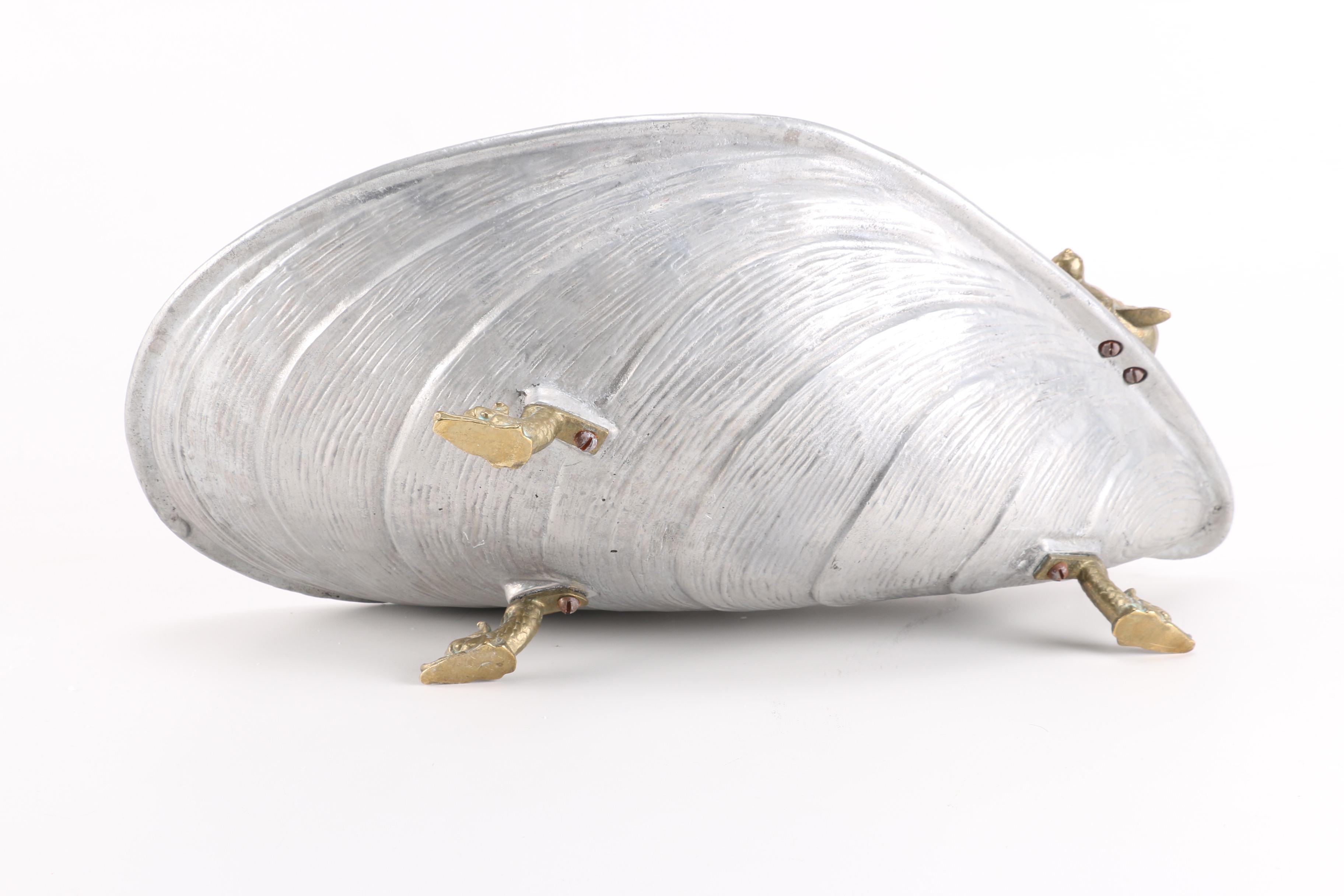 Metal Centerpiece Bowl With Koi and Dolphin Detail