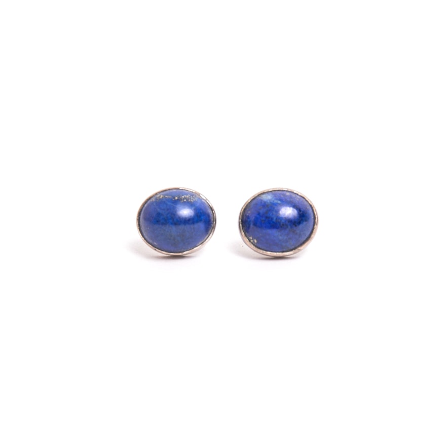 Sterling Silver and Lapis Earrings