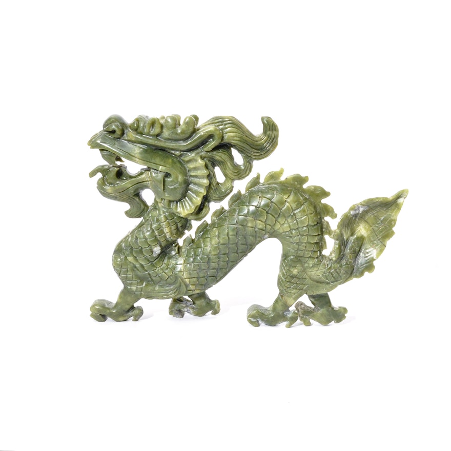 Chinese Carved Jadeite Dragon