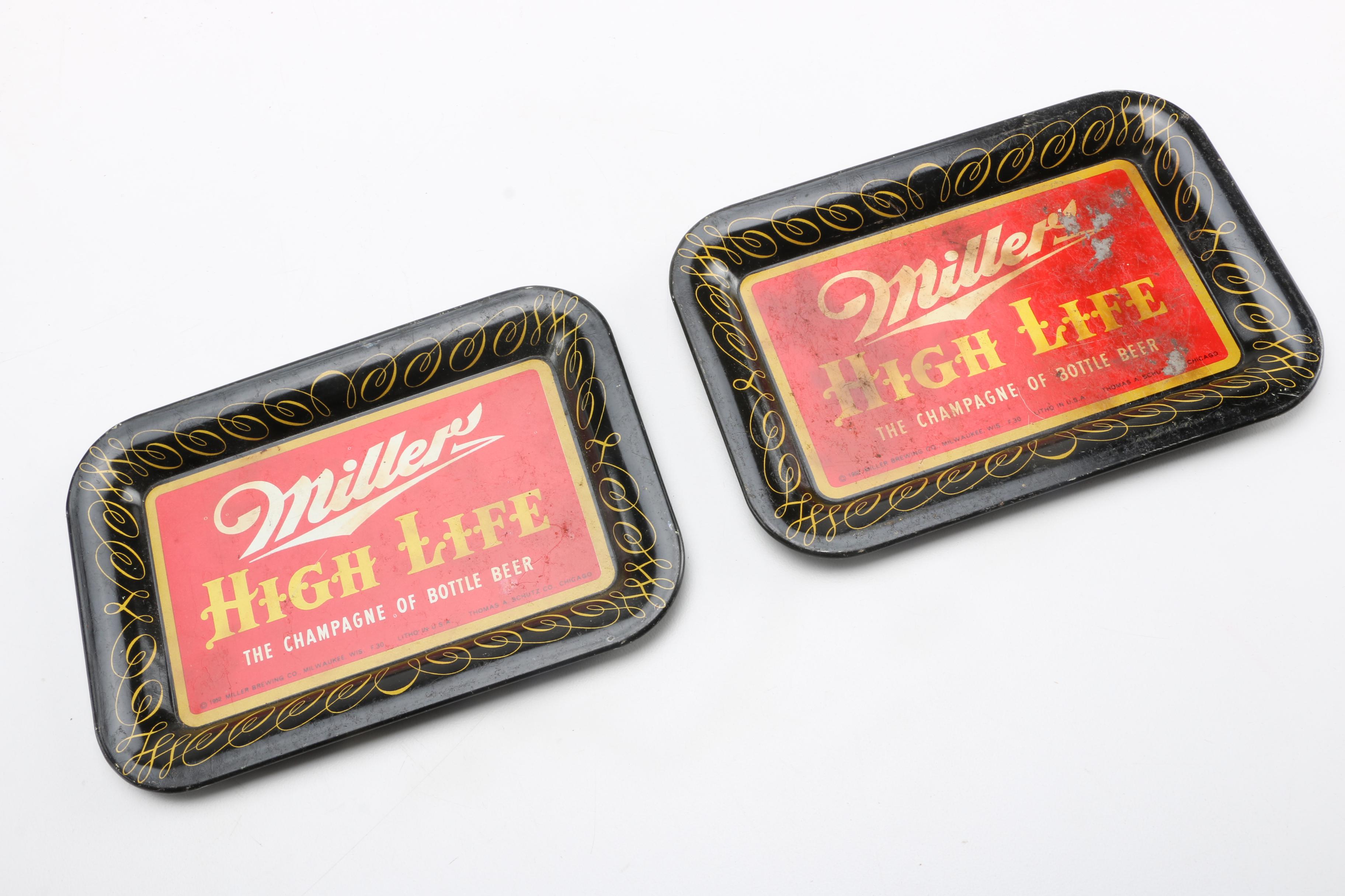 Miller High Life Sign And Trays