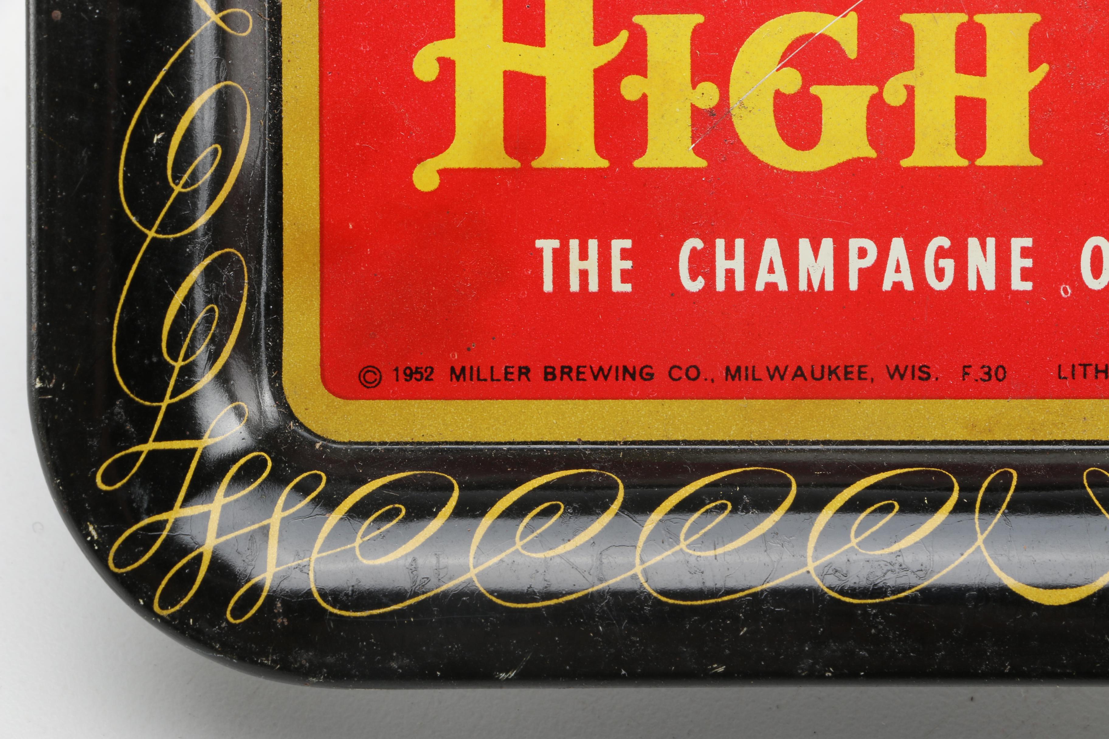 Miller High Life Sign And Trays