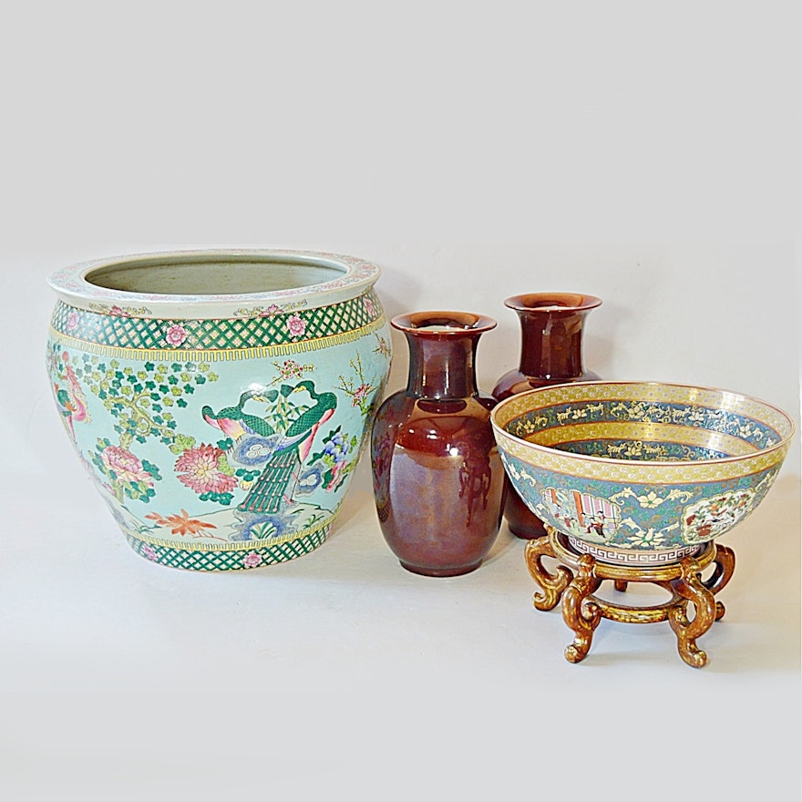 Chinese and Japanese Porcelain Vases and Planters