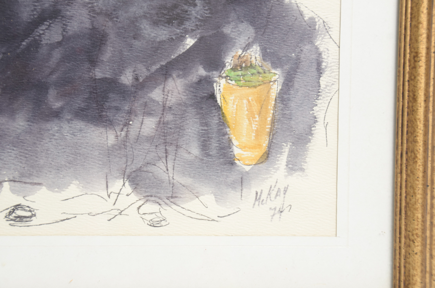 Original Watercolor and Ink Painting Signed McKay