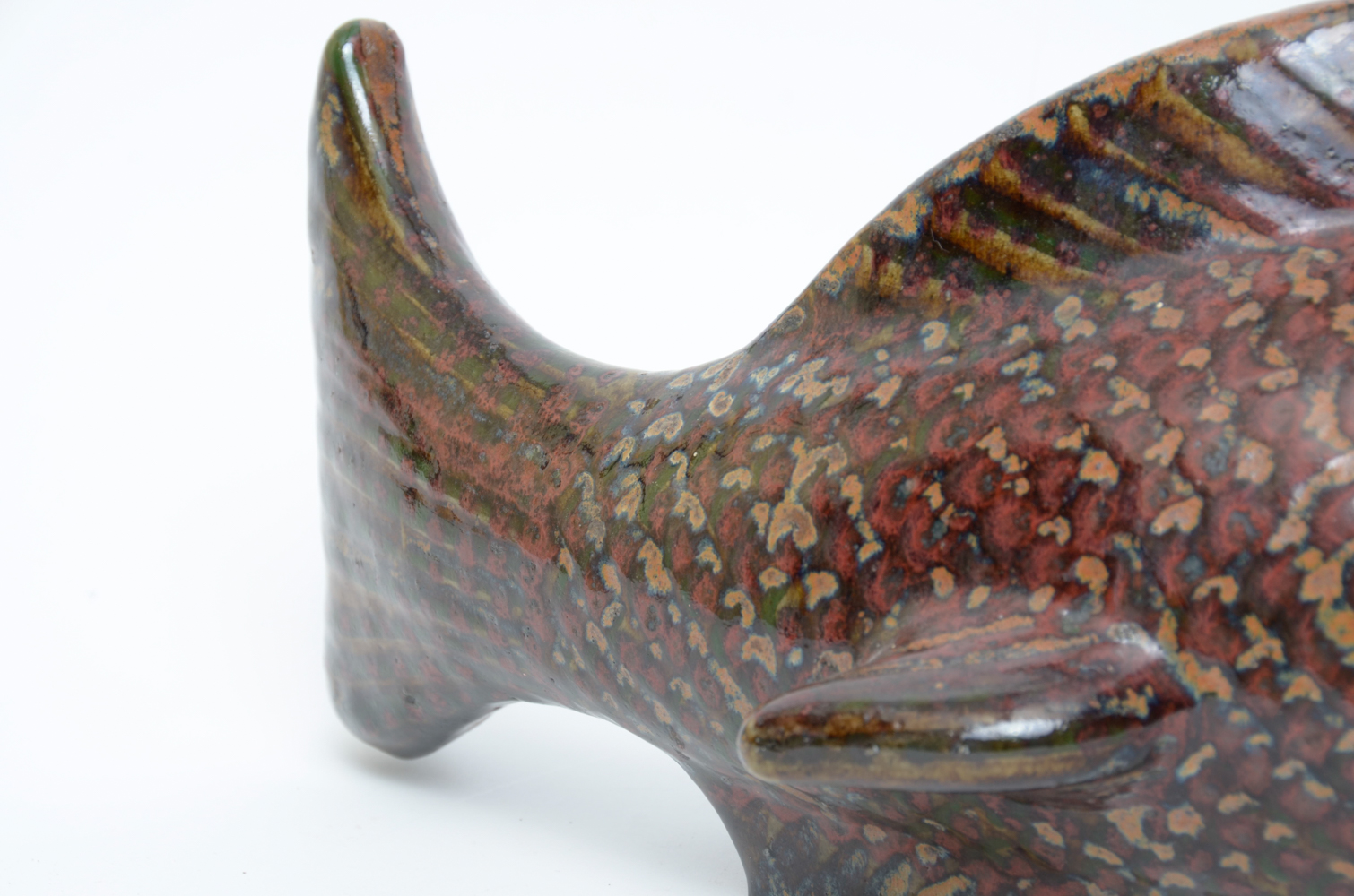 Signed Jorge Wilmot Mexican Stoneware Fish Sculpture