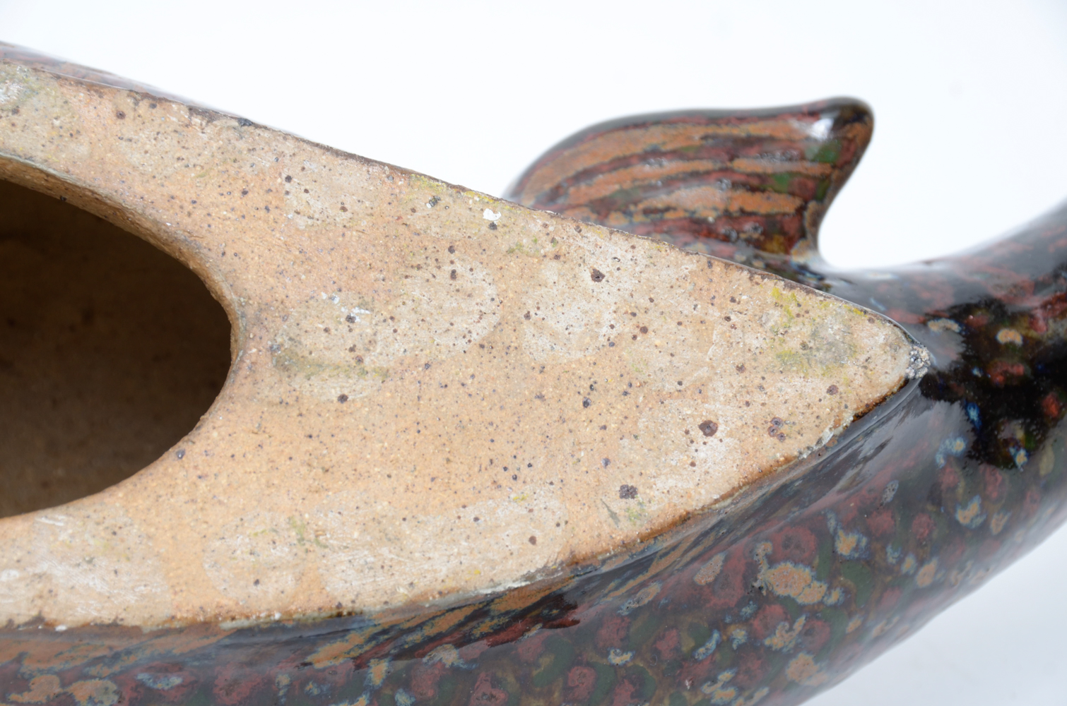 Signed Jorge Wilmot Mexican Stoneware Fish Sculpture