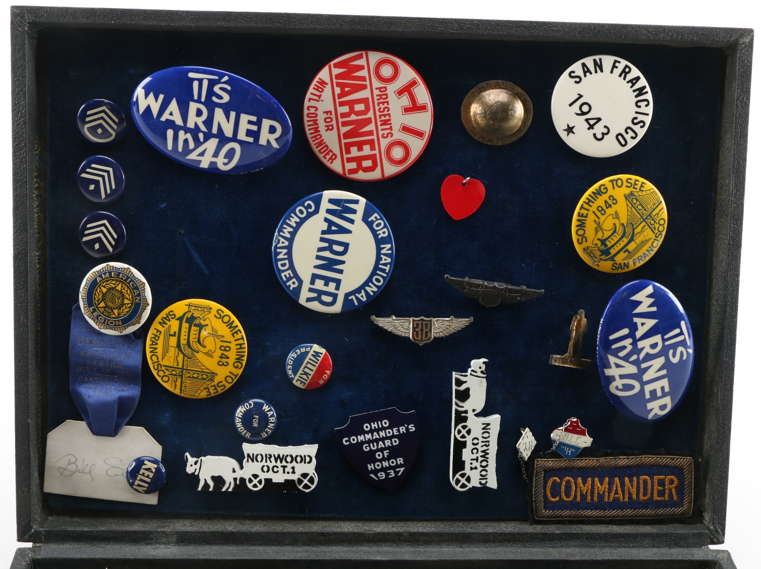 Circa 1937-41 American Legion Convention Pins with Ribbons